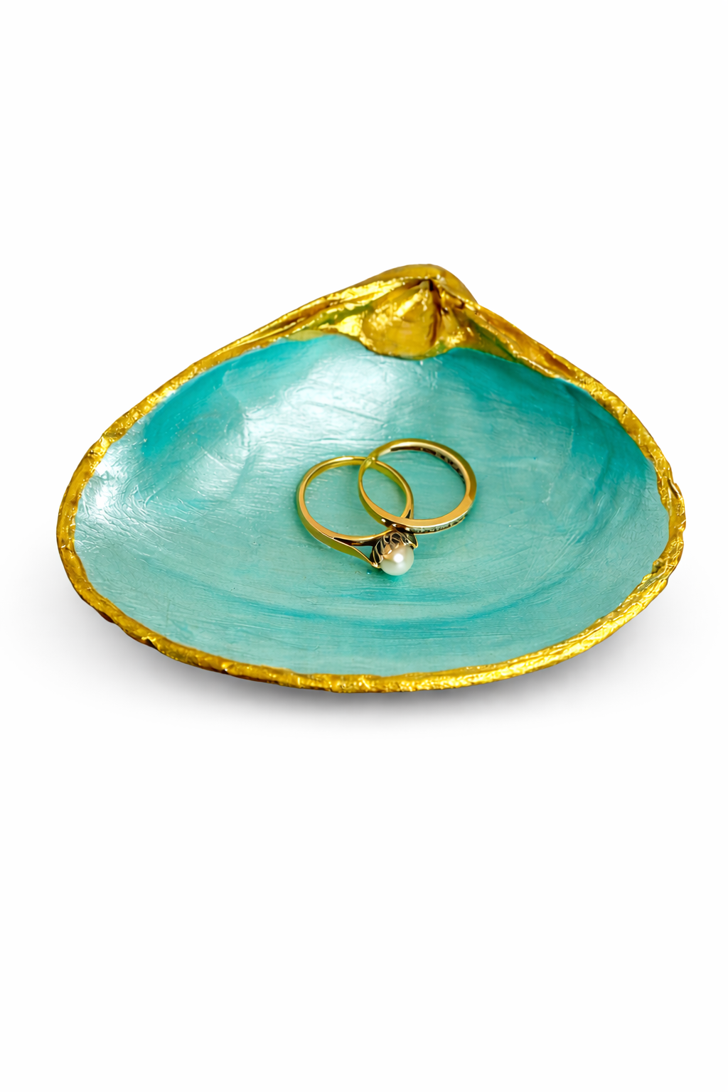 Mediterranean Aqua Shell Ring Dish