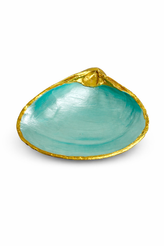 Mediterranean Aqua Shell Ring Dish